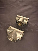 Трійник різьбовий нержавіючий DN40 (1"1/2) рівнопрохідний, н/ж сталь AISI304, PN10 (150 PSI), різьба BSPP