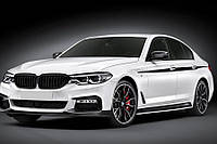 Боковые пороги черные (OmsaLine) для BMW 3 серия F-30/31/34 2012-2019 гг