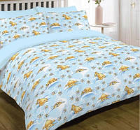 Комплект постельного белья для детской кроватки мишки голубой (ранфорс)