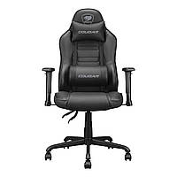 Кресло геймерское до 120 кг, дышащая экокожа, стальной каркас, черный Cougar Fusion S Black - Lux-Comfort