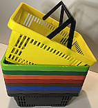 Кошик пластиковий купівельний 22 (20) л, кошик для покупок жовтого кольору, фото 2