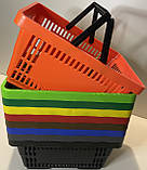 Кошик пластиковий купівельний 22 (20) л, кошик для покупок помаранчевого кольору, фото 2