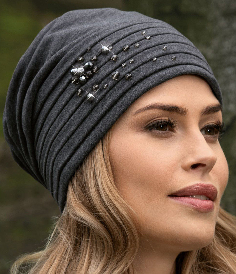 Жіноча трикотажна шапка Willi, "Erita" демісезон, в кольорі графіт., фото 1