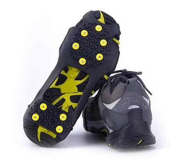 Протектори для взуття антиковзні, Льодоступи 10 шипів, кішки Жовті 1200101. PeremogaUA