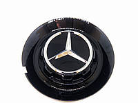 Колпак Mercedes-Benz 147/125мм заглушка на литые диски Черный глянец