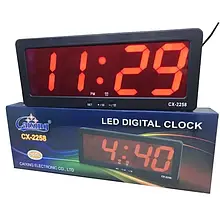 Годинник електронний світлодіодний настільний 2258 з термометром і будильником, 3 кольори