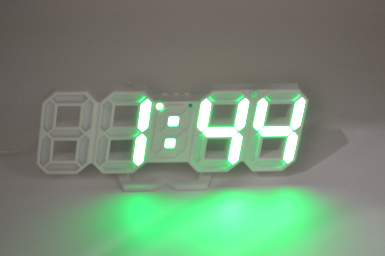Електронний настільний LED-годинник VST-883 з будильником і термометром (зелена підсвітка)