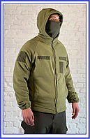 Кофта флисовая тактическая хаки флисовая с капюшоном B3C4D Флиска зсу, Куртка флисовая армейская