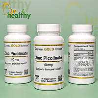 Піколінат цинку, 50 мг,  California Gold Nutrition, 120 рослинних капсул