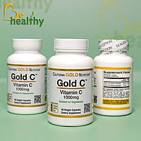 California Gold Nutrition, Gold C, витамин C класса USP, 1000 мг, 60 вегетарианских капсул (срок март 2024)