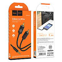 Кабель AUX Hoco UPA28 2 RCA Audio 3.5 mm (Черний) 1,5м