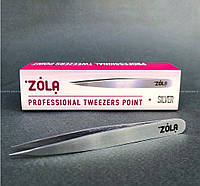 Пінцет для брів точковий silver Zola