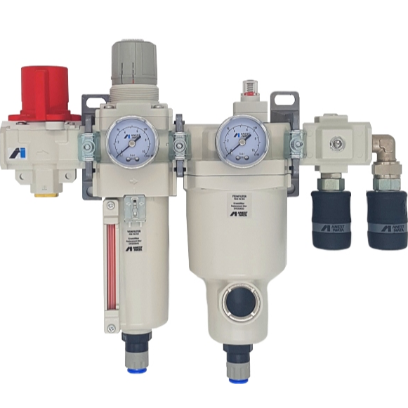 Фільтр 2-ступеневий із регулятором тиску, індикатором витрати та запобіжником Anest Iwata Filter 2-Stage, фото 1