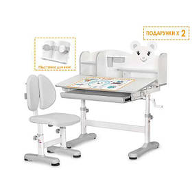 Комплект парта та стілець Evo-Kids BD-29 Panda XL дитячий сірий