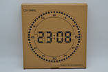 Електронний круглий LED-годинник DS-3668L з будильником і термометром (зелена підсвітка), фото 8