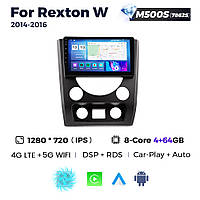 Штатная магнитола SsangYong Rexton 1 (2014-2016) M500 (4/64 Гб), 2K (2000x1200) QLED, GPS + 4G + CarPlay