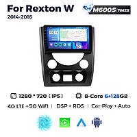 Штатная магнитола SsangYong Rexton 1 (2014-2016) M600 (6/128 Гб), 2K (2000x1200) QLED, GPS + 4G + CarPlay