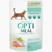 Влажный корм OPTIMEAL для взрослых кошек - с кроликом в морковном желе