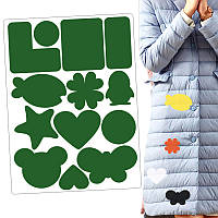 Наклейки для ремонта зимних курток латки самоклеющиеся нашивки Зелений №27