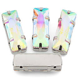 Стрази в оправі пришивні Прямокутник 8x24 мм АВ 5 шт.