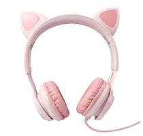 Накладні навушники Hoco W36 Cat ear headphones + мікрофон Рожевий