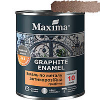 Эмаль антикоррозийная по металлу 3 в 1 с эффектом "metallic" Maxima коричневая 0.75кг