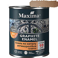 Эмаль антикоррозийная по металлу 3 в 1 с эффектом "metallic" Maxima бронза 0.75кг