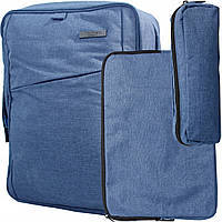 Комплект из рюкзака, чехла для ноутбука, косметички Winmax синий