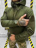 Мужская зимняя куртка олива на флисе softshell unreal для армии Ukraine