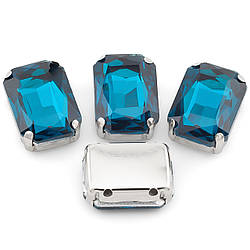 Стрази у цапах пришивні Прямокутник 6х8 мм 10 шт. Море