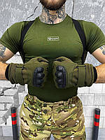 Тактичні зимові рукавички олива на флісі з кісточками Magnum для армії Ukraine