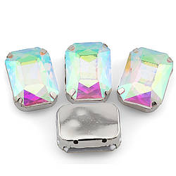 Стрази в оправі пришивні Прямокутник 8х10 мм АВ УЦІНКА!!! 10 шт.