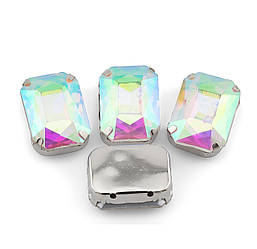 Стрази в оправі пришивні Прямокутник 6х8 мм АВ 10 шт.