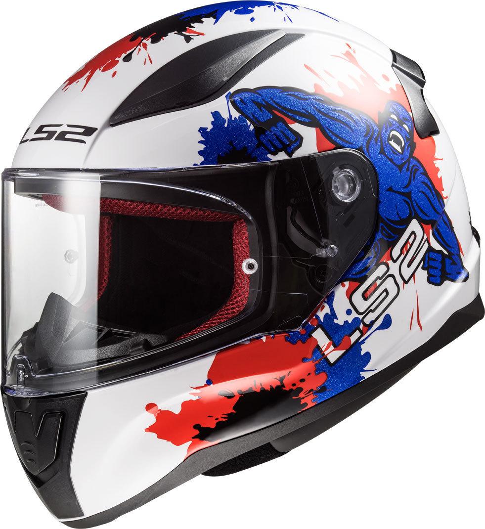 МОТОШОЛОМ ДИТЯЧИЙ ЗАКРИТИЙ LS2 FF353J RAPID MINI MONSTER КОЛІР WHITE BLUE