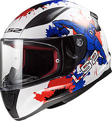МОТОШОЛОМ ДИТЯЧИЙ ЗАКРИТИЙ LS2 FF353J RAPID MINI MONSTER КОЛІР WHITE BLUE