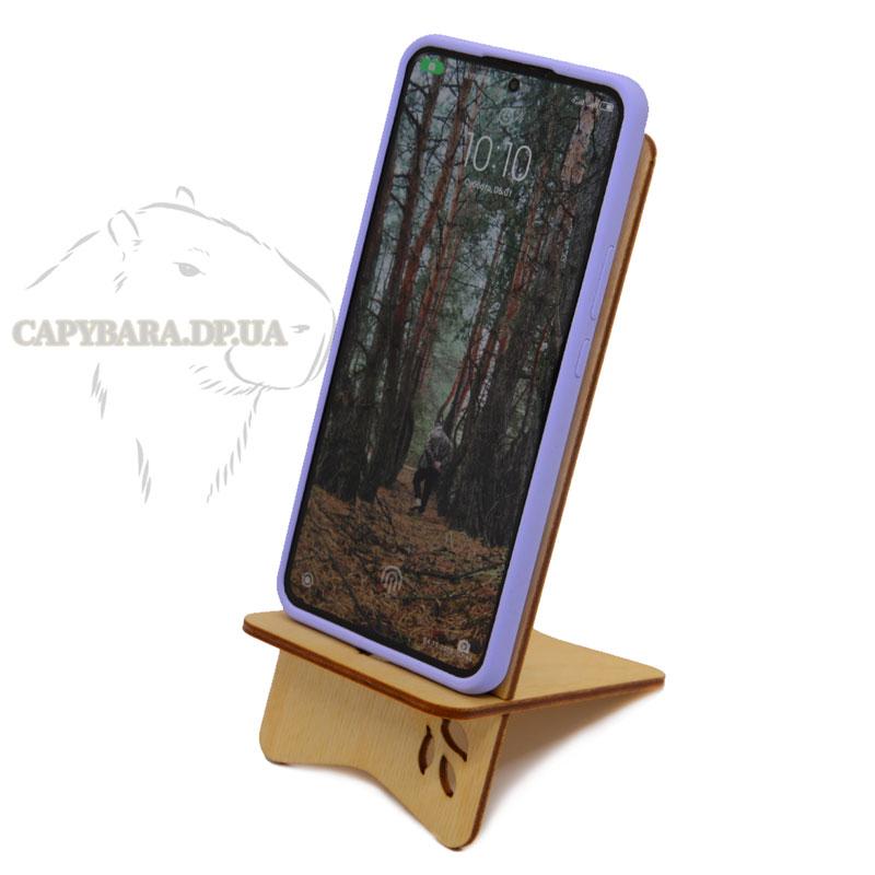 Дерев'яна настільна підставка для телефону