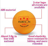 Пластиковий ABS м'яч Huieson 3* G40+
