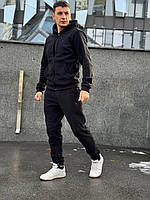 Мужской зимний спортивный костюм Nike Fleece тедди черный Найк плюшевый теплый флисовый XL (N)