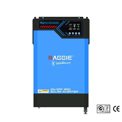 Інвертор із зарядним пристроєм для сонячних панелей RG-MH3600W 24 В MPPT-120A raggie, фото 1