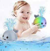 Игрушка в ванную для малышей "Кит фонтан" Mini Whale Fountain, серый