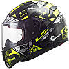МОТОШОЛОМ ДИТЯЧИЙ ЗАКРИТИЙ LS2 FF353J RAPID MINI VIGNETTE КОЛІР GLOSS BLACK H-V YELLOW, фото 3