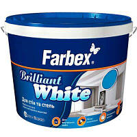 Фарба для стін та стель білосніжна акрилова Brilliant White Farbex 4.2 кг