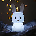 Світлодіодний дитячий силіконовий нічник "Зайченя" Light Silicone Lamp з підсвічуванням RGB USB, фото 7