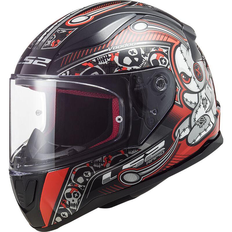 МОТОШОЛОМ ДИТЯЧИЙ ЗАКРИТИЙ LS2 FF353J RAPID MINI VOODOO КОЛІР GLOSS BLACK RED
