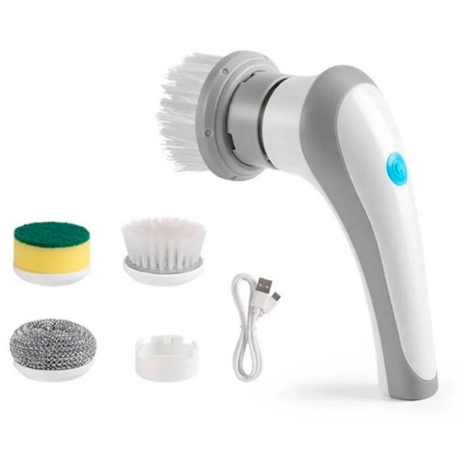 Акумуляторна щітка для миття зі змінними насадками Electric Cleaning Brush 904-12, фото 1