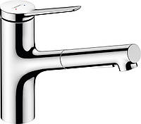 Hansgrohe Смеситель для кухни Zesis M33, длина излива - 219мм, вытяжной, 1рычажный, KM150, хром