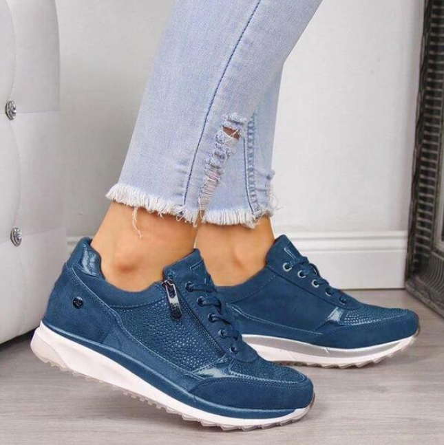 Кросівки жіночі взуття снікерси з м'якою високою підошвою 43 синій
