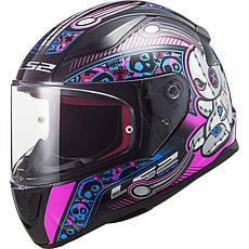 МОТОШОЛОМ ДИТЯЧИЙ ЗАКРИТИЙ LS2 FF353J RAPID MINI VOODOO КОЛІР GLOSS BLACK FLUO PINK