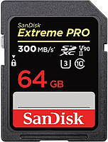 SanDisk Карта памяти 64GB SDXC C10 UHS-II U3 V90 R300/W260MB/s Extreme Pro