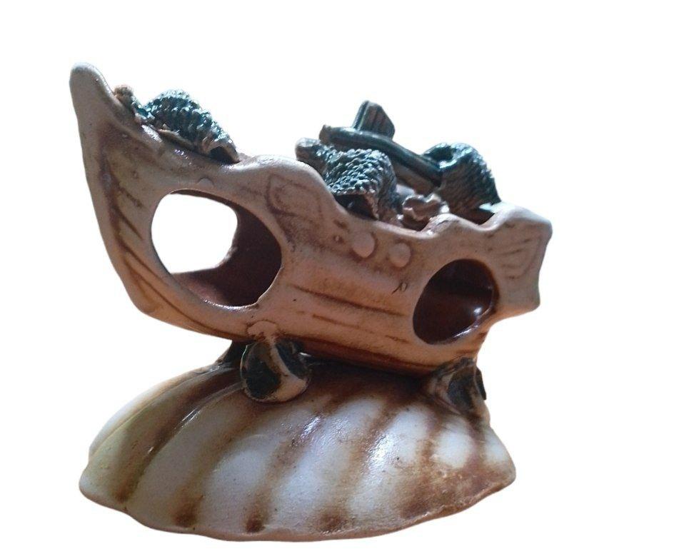 Кераміка для акваріума Корабель малий на мушлі 16×12×13 см Ф №303, фото 1